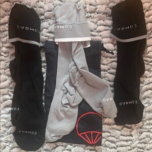 Comrad Black and Gray Women's Compression Socks (3 pairs)